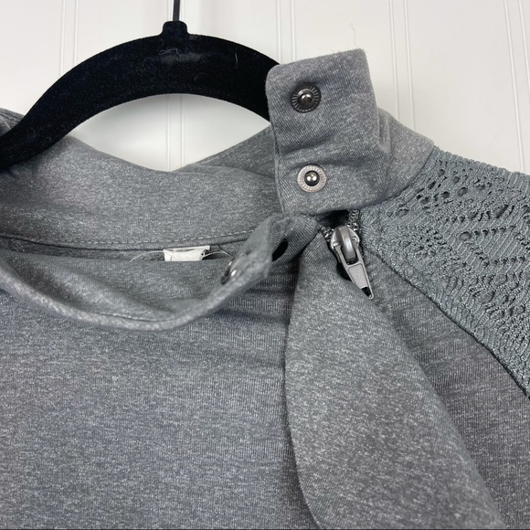 ANTHROPOLOGIE Pure + Good Gray Athletic Ruffle Jacket - Picture 4 of 6